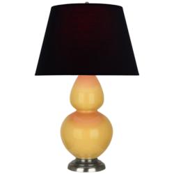 Double Gourd 31"H Yellow And Silver Table Lamp w/ Ink And Rose Shade