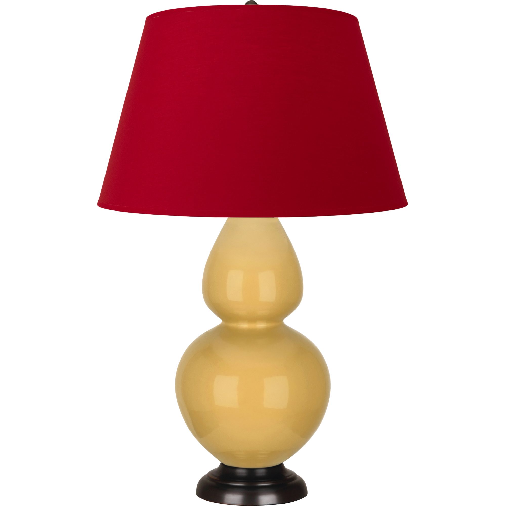 Image 2 Double Gourd 31"H Yellow & Bronze Table Lamp w/ Black & Red Made to Order more views