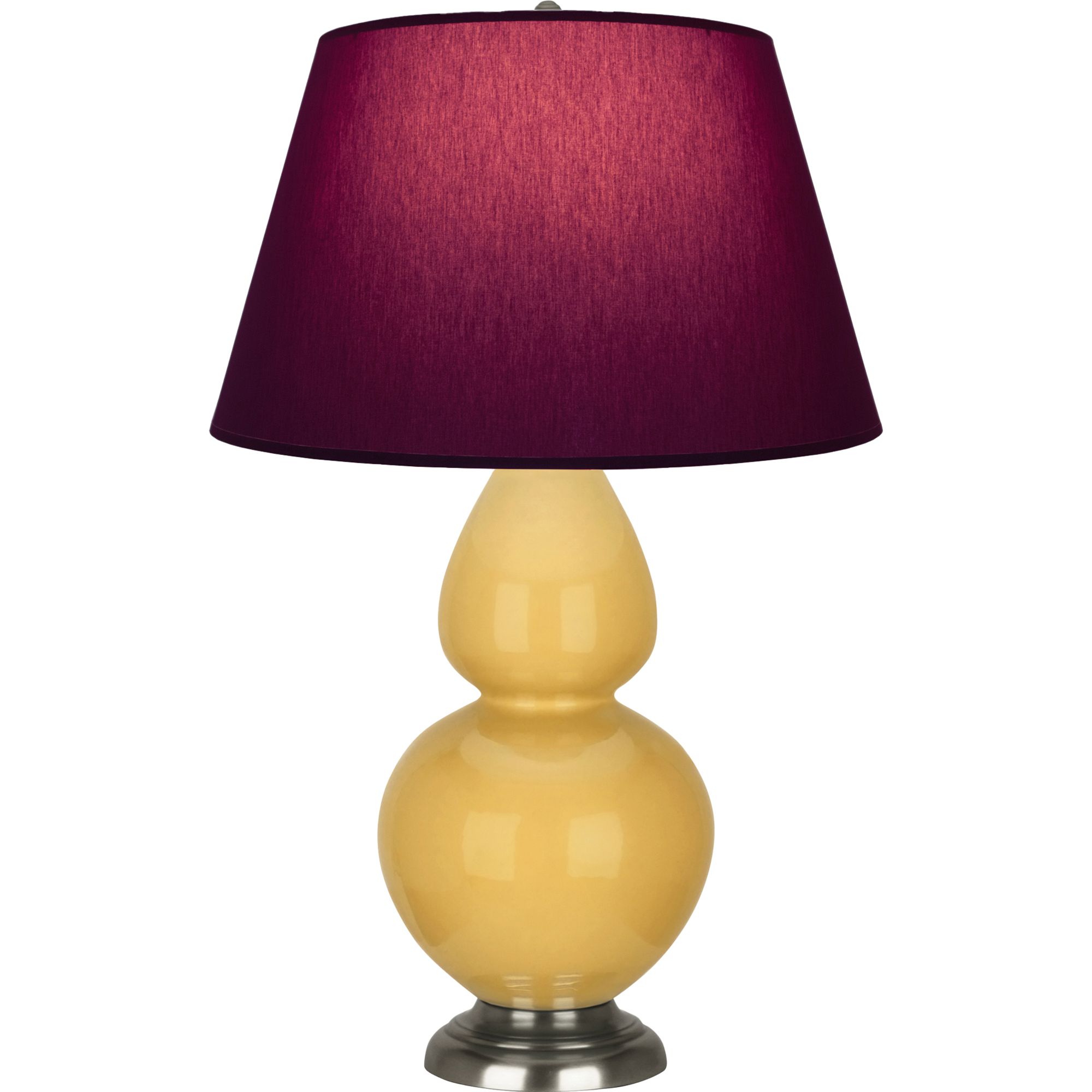 Image 2 Double Gourd 31"H Yellow & Silver Lamp w/ Plum & Lavender Made to Order more views