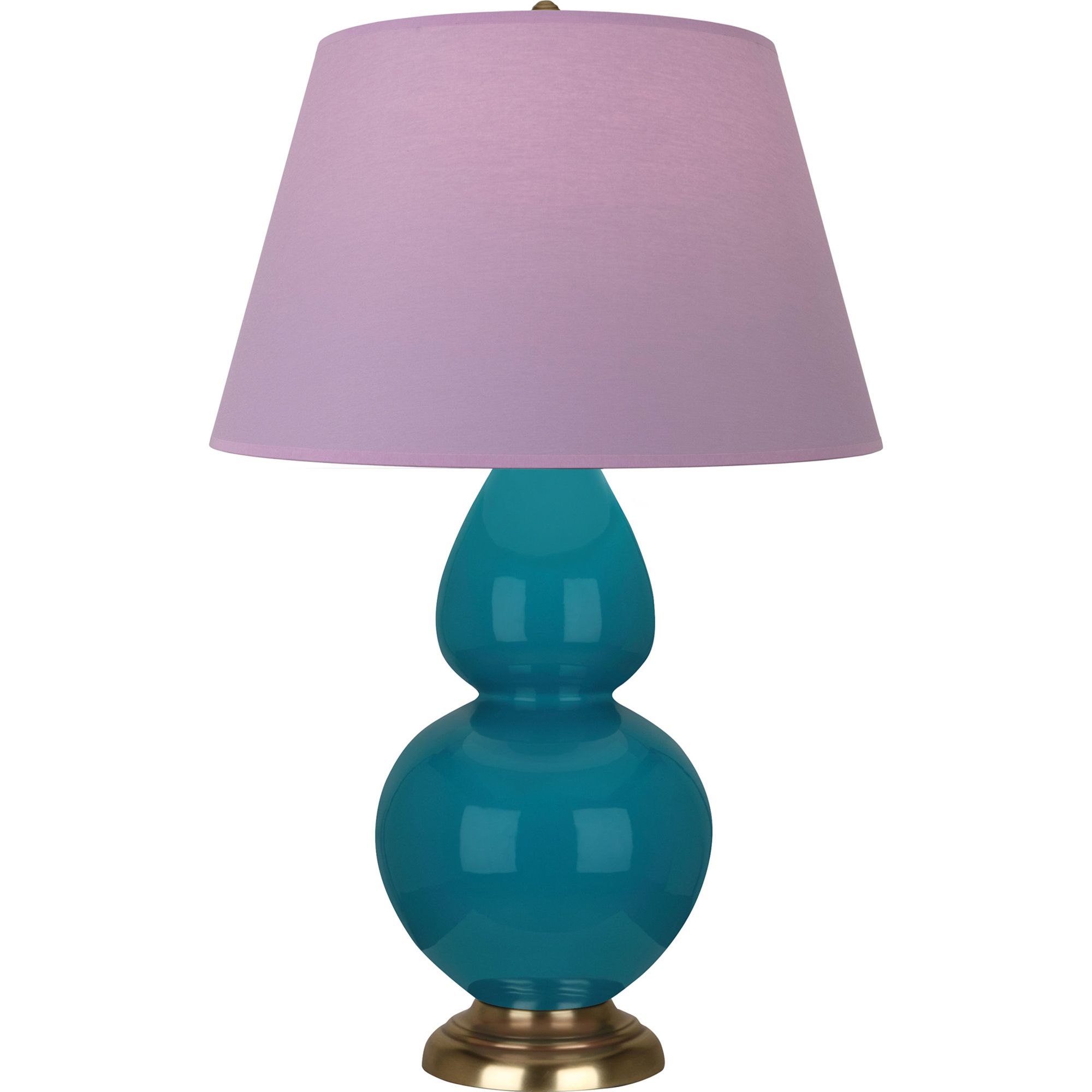 Image 2 Double Gourd 31" High Peacock Table Lamp With Lavender And Plum Shade more views
