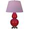 Double Gourd 31" High Ruby Red Base Table Lamp With Lavender Shade
