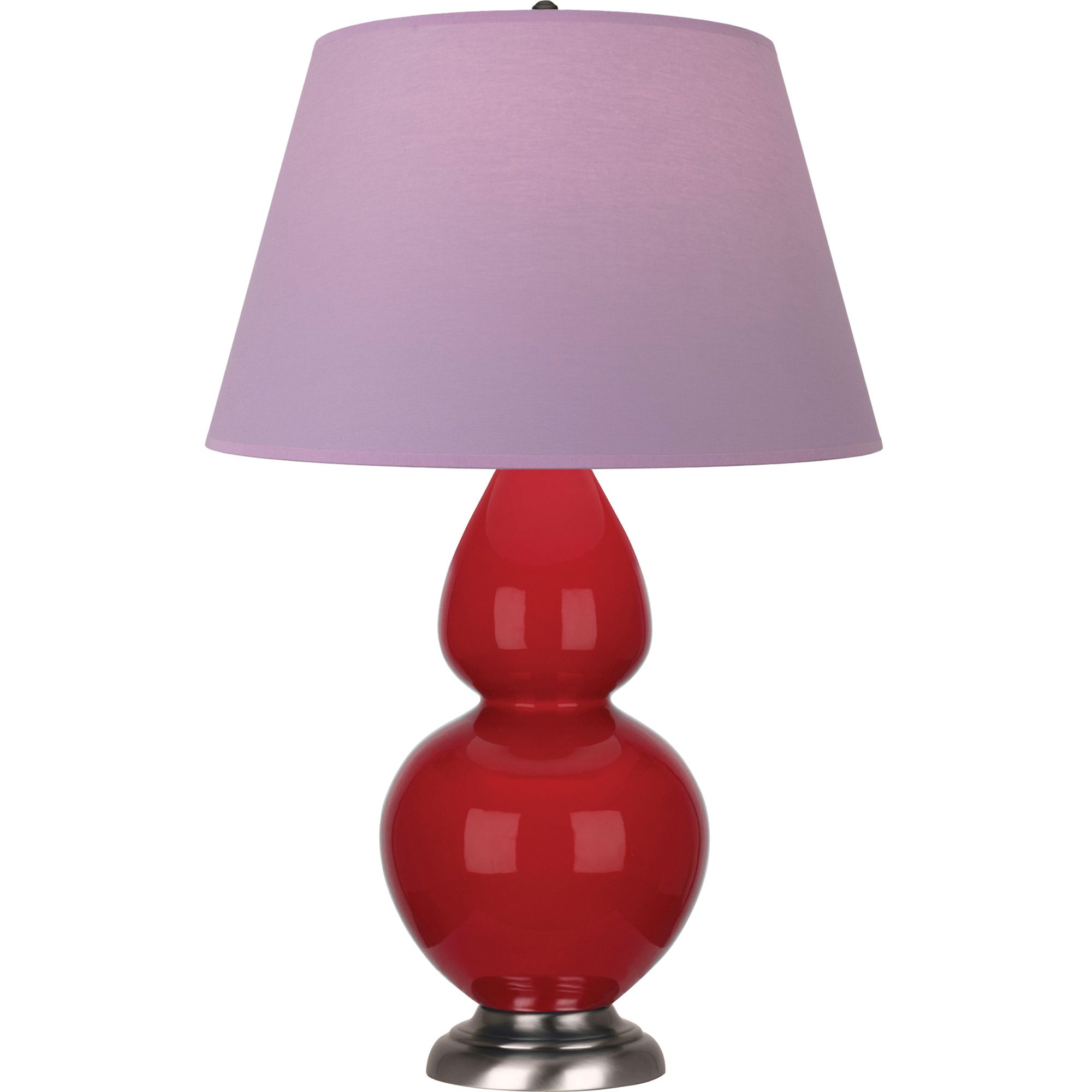 Image 2 Double Gourd 31" High Ruby Red Base Table Lamp With Lavender Shade more views
