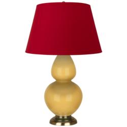 Double Gourd 31" High Sunset And Antique Brass Table Lamp