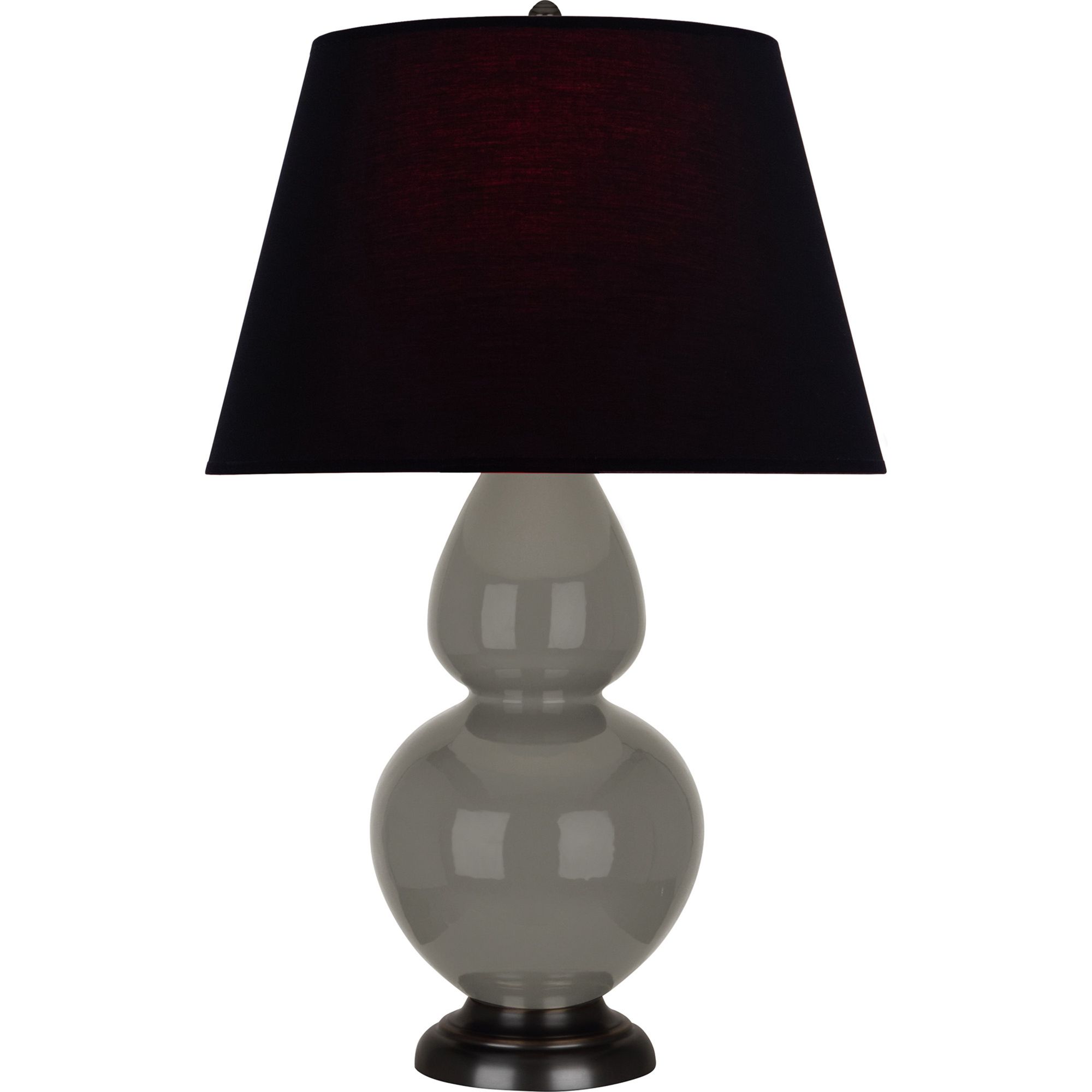 Image 2 Double Gourd 31"H Ash And Bronze Table Lamp w/ Ink And Rose Shade more views