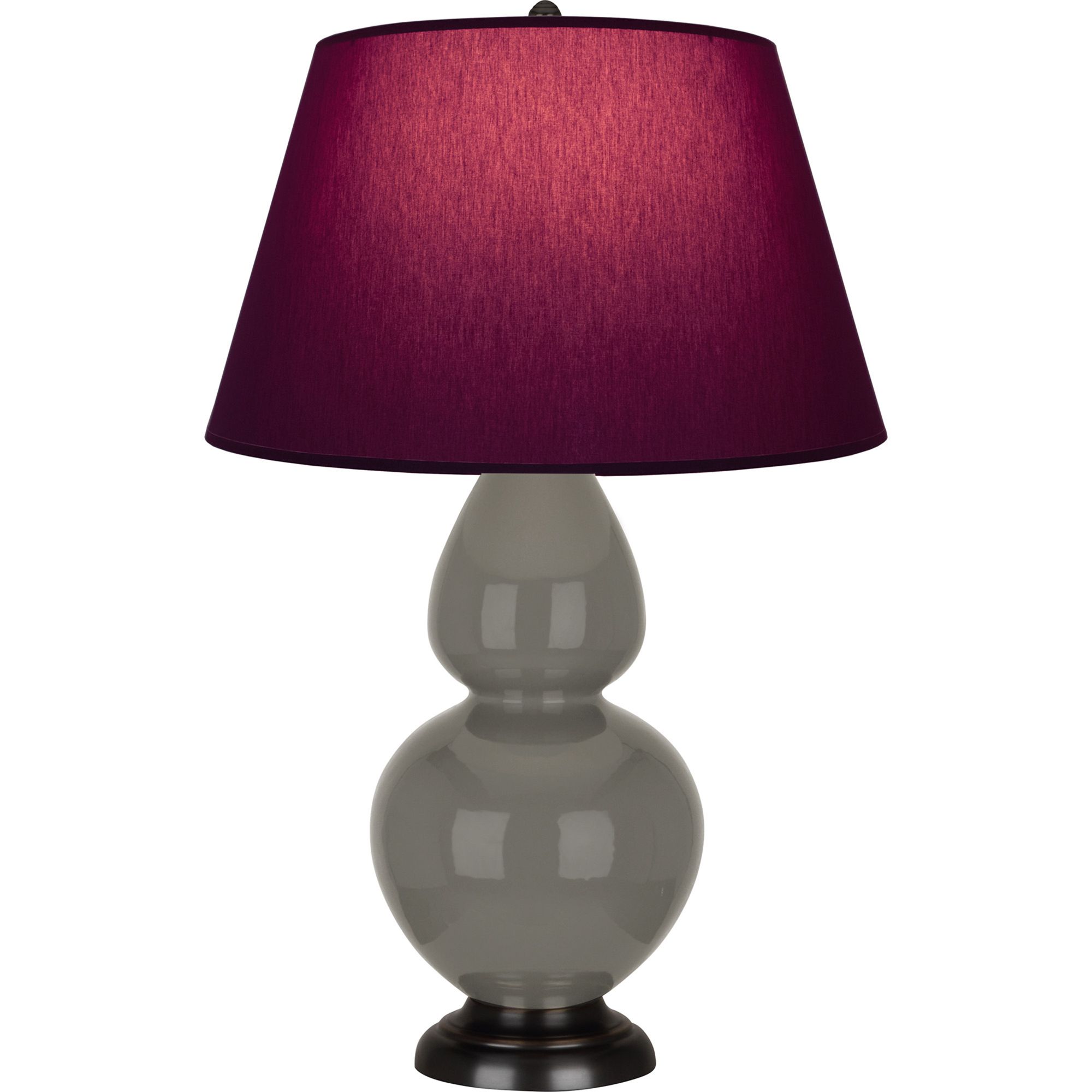 Image 2 Double Gourd 31"H Ash And Bronze Table Lamp w/ Plum And Lavender Shade more views