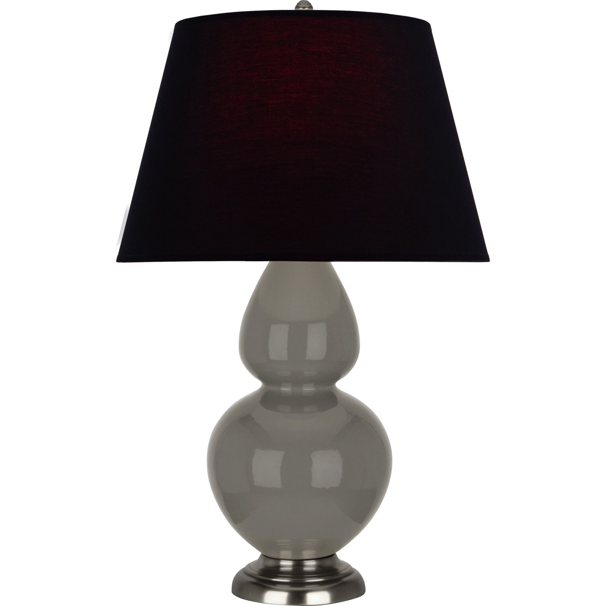 Image 2 Double Gourd 31"H Ash And Silver Table Lamp w/ Ink And Rose Shade more views