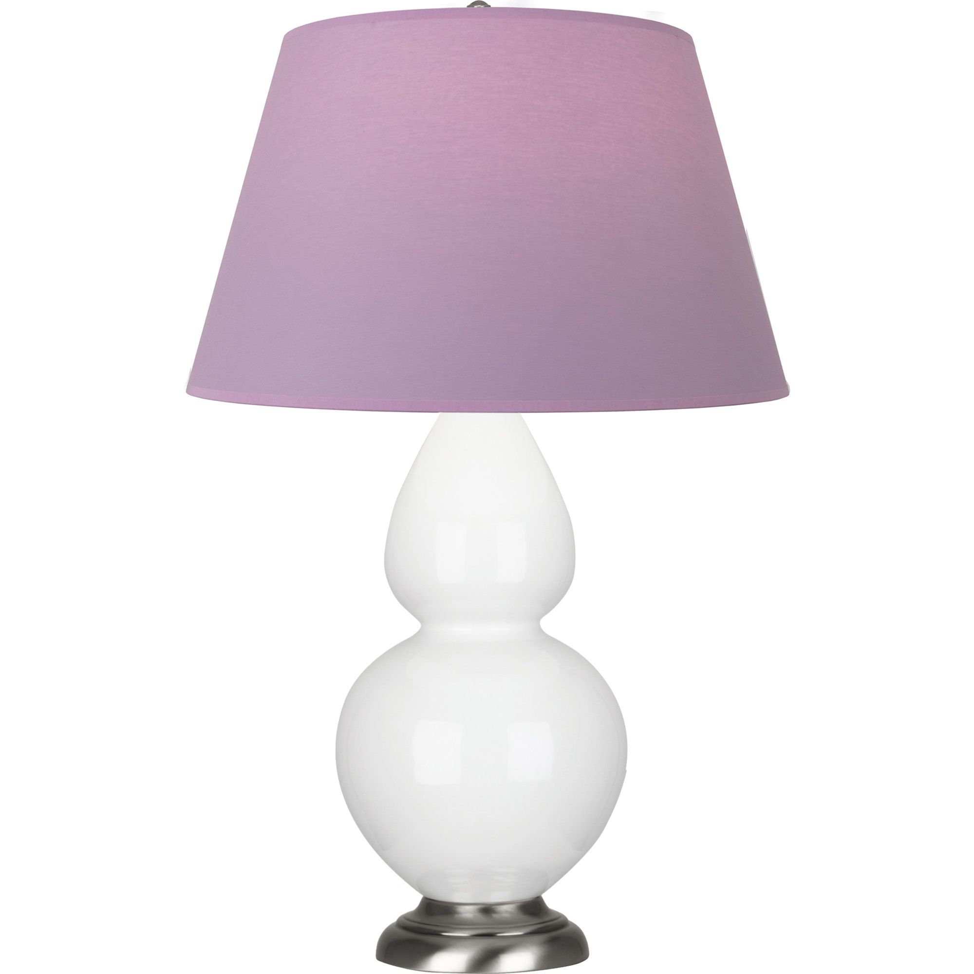 Image 2 Double Gourd 31"H Daisy And Silver Lamp w/ Lavender And Plum Shade more views