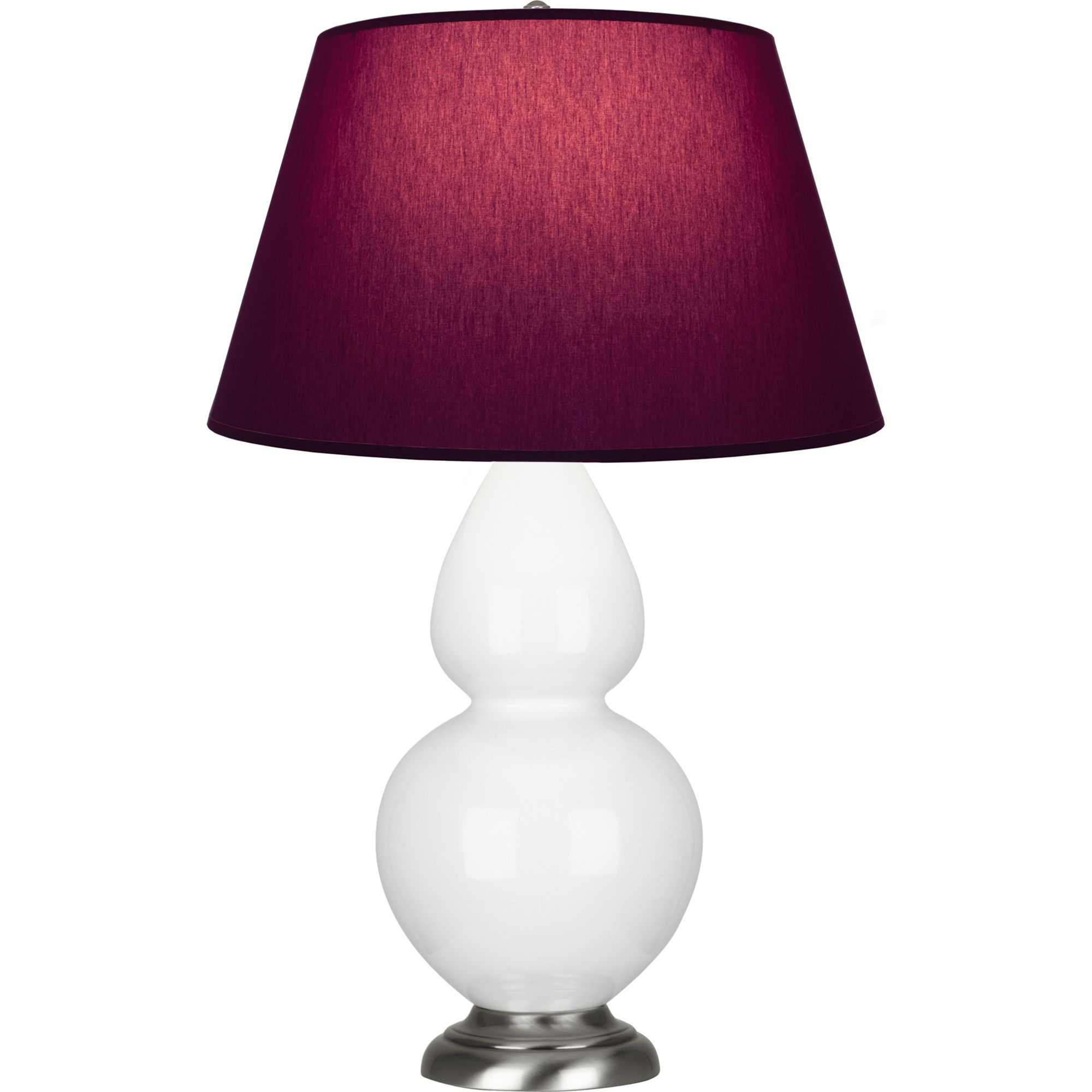 Image 2 Double Gourd 31"H Daisy And Silver Lamp w/ Plum And Lavender Shade more views