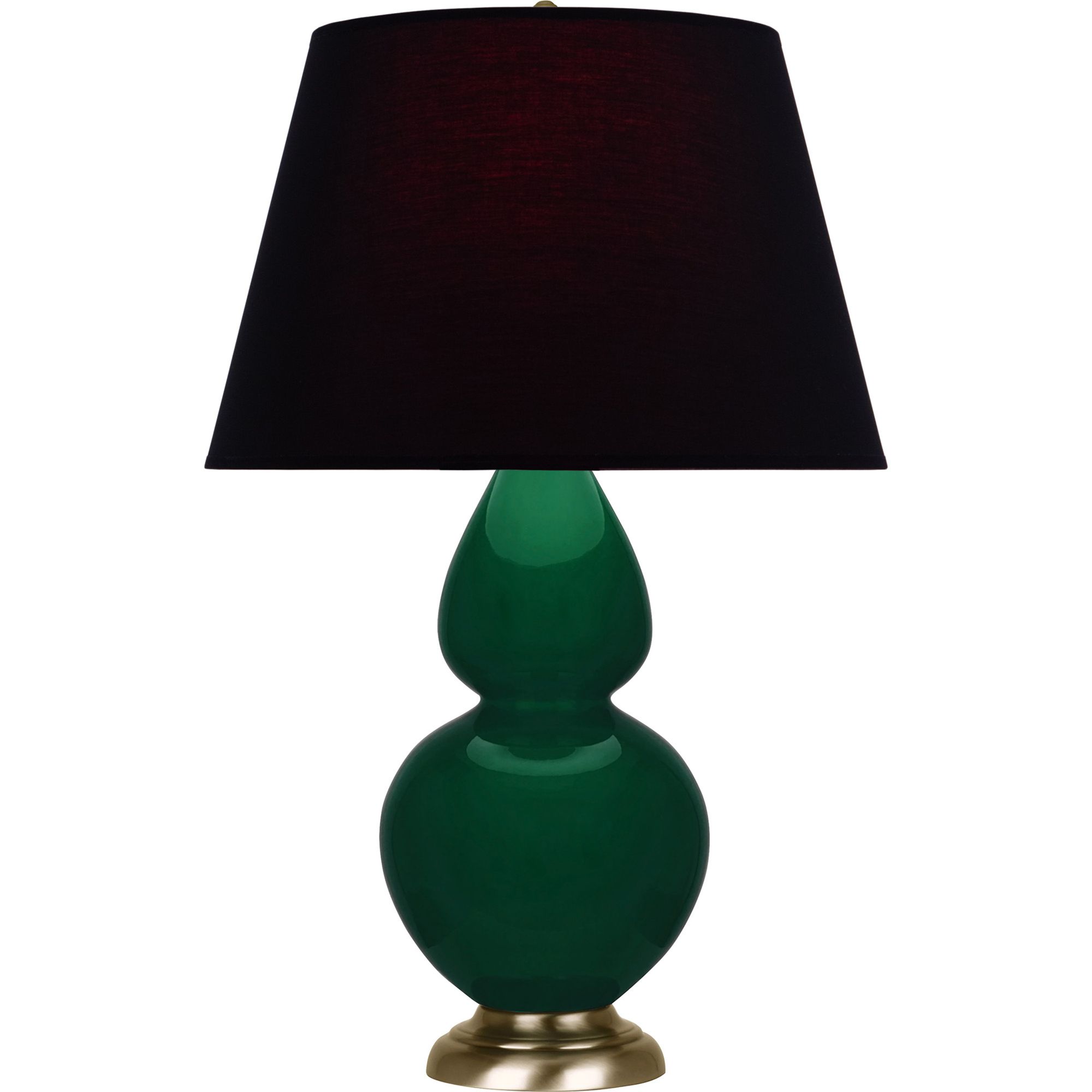 Image 2 Double Gourd 31"H Jungle And Brass Table Lamp w/ Ink And Rose Shade more views