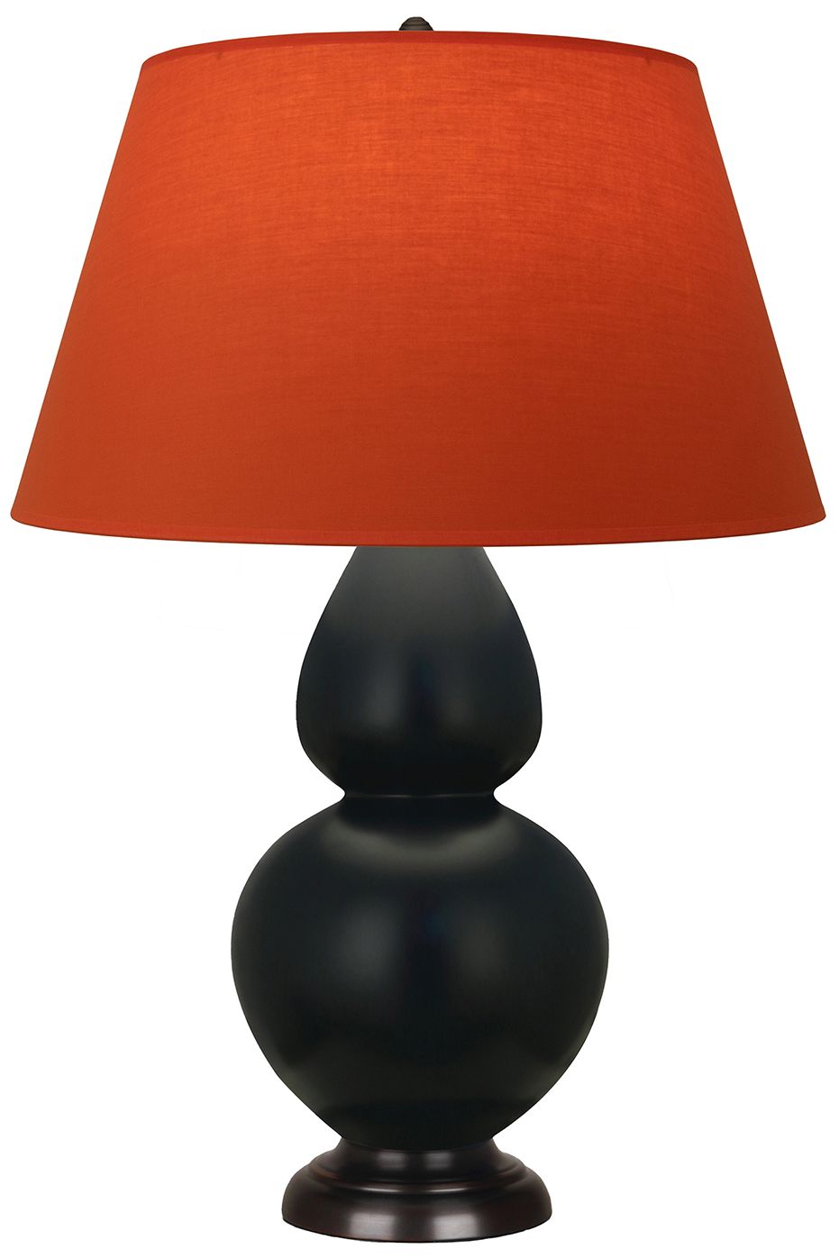 Double Gourd 31"H Obsidian &amp; Bronze Lamp w/Tangerine &amp; Taupe M