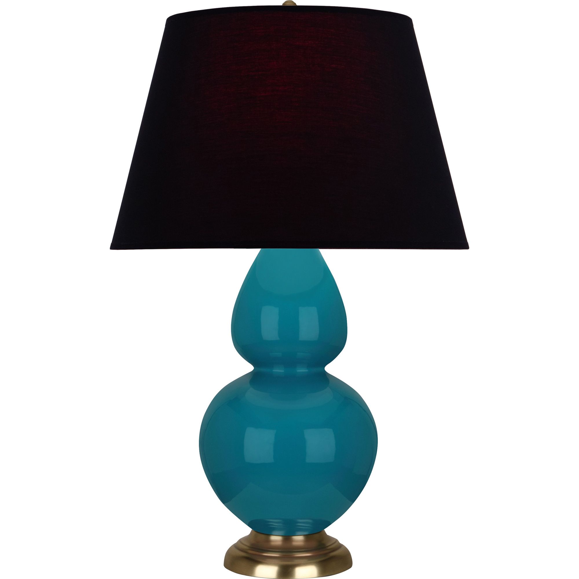 Image 2 Double Gourd 31"H Peacock Table Lamp With Ink Black And Rose Red Shade more views
