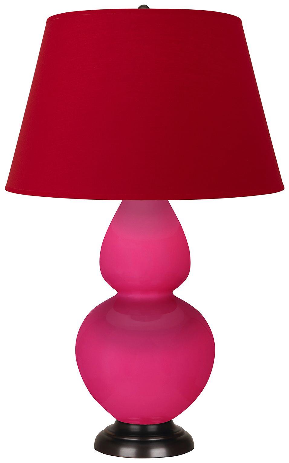 Double Gourd 31"H Razzle Rose &amp; Bronze Lamp w/ Black &amp; Red Mad