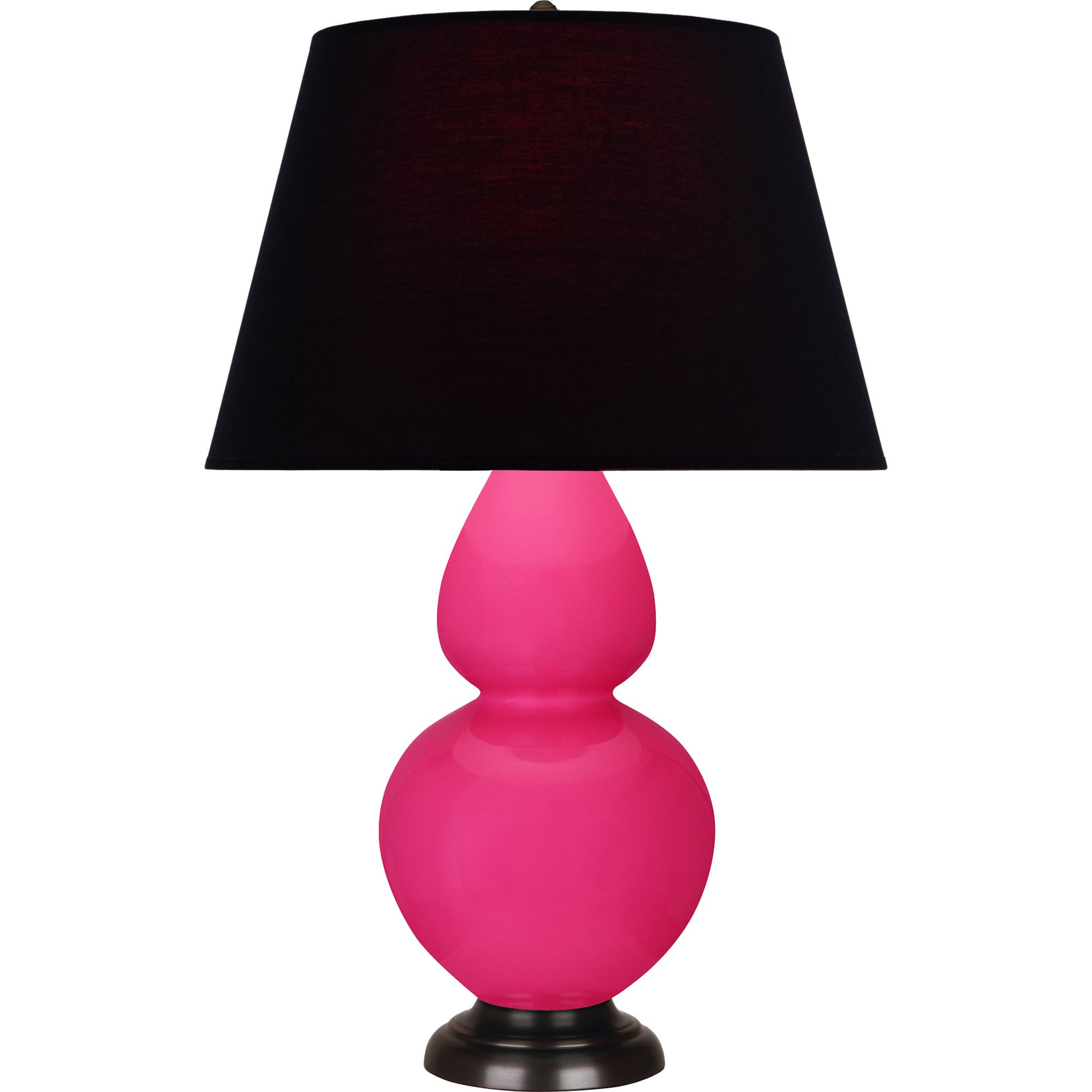 Image 2 Double Gourd 31"H Razzle Rose And Bronze Lamp w/ Ink And Rose Shade more views