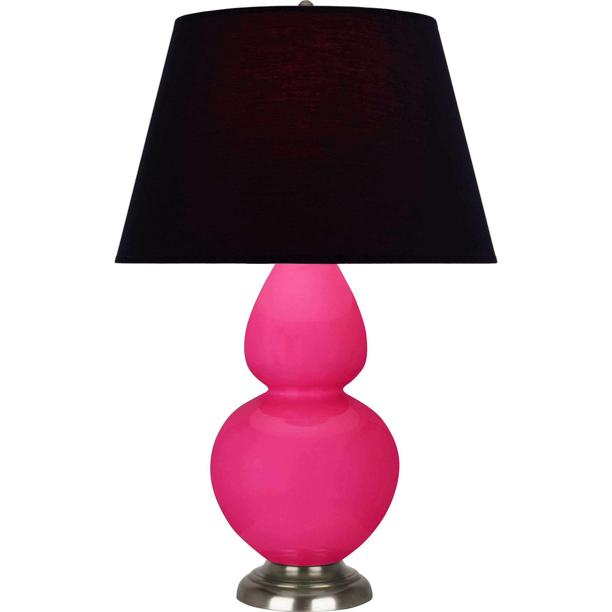 Image 2 Double Gourd 31"H Razzle Rose And Silver Lamp w/ Ink And Rose Shade more views
