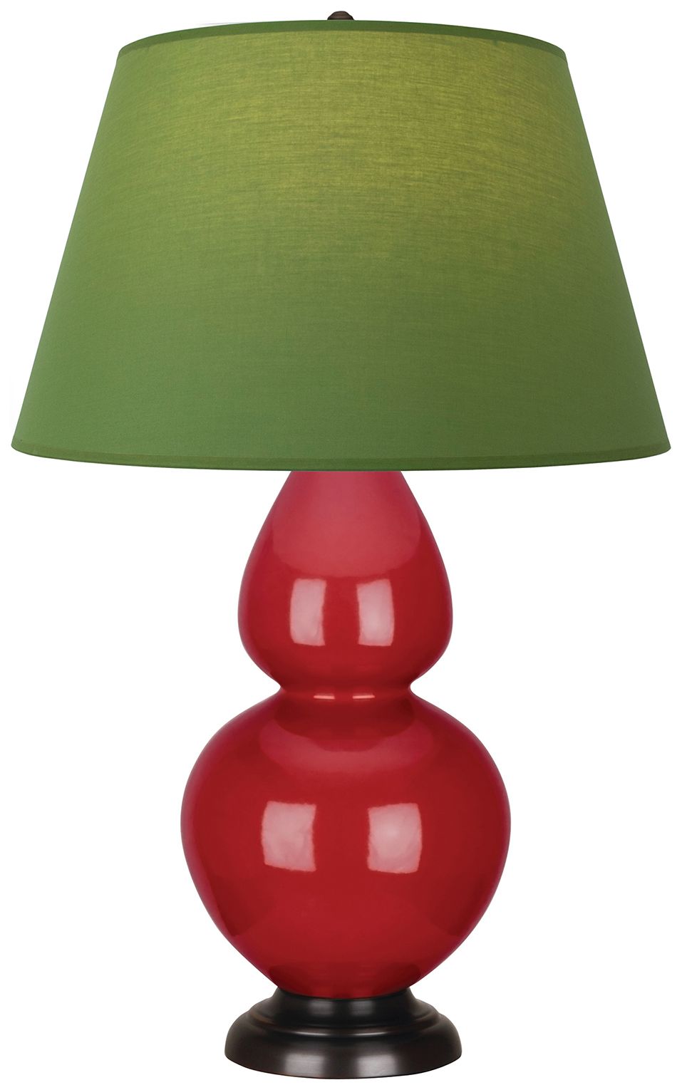 Double Gourd 31"H Ruby Red And Bronze Lamp w/ Tea And Taupe Made to Or