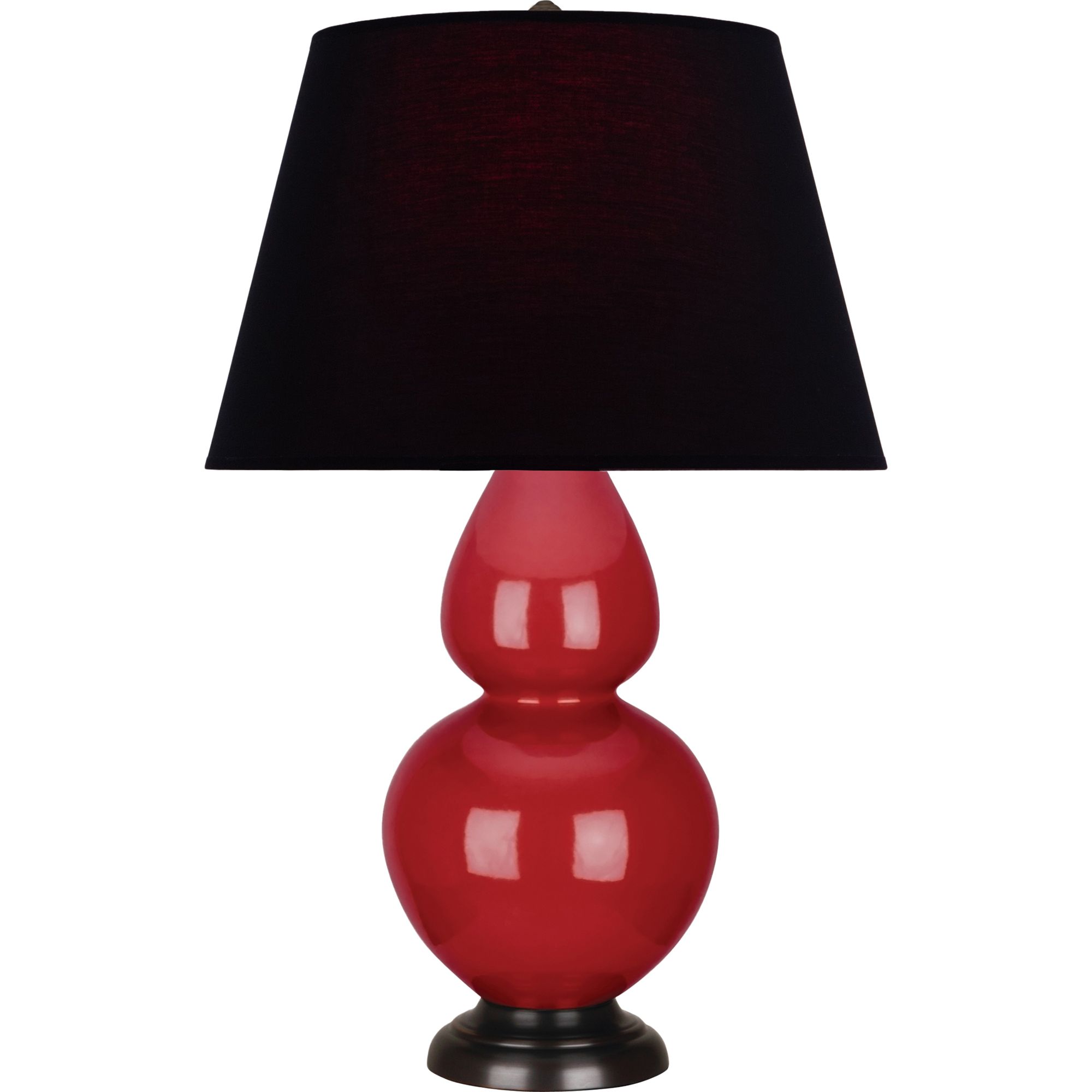 Image 2 Double Gourd 31"H Ruby Red And Bronze Table Lamp w/ Ink And Rose Shade more views