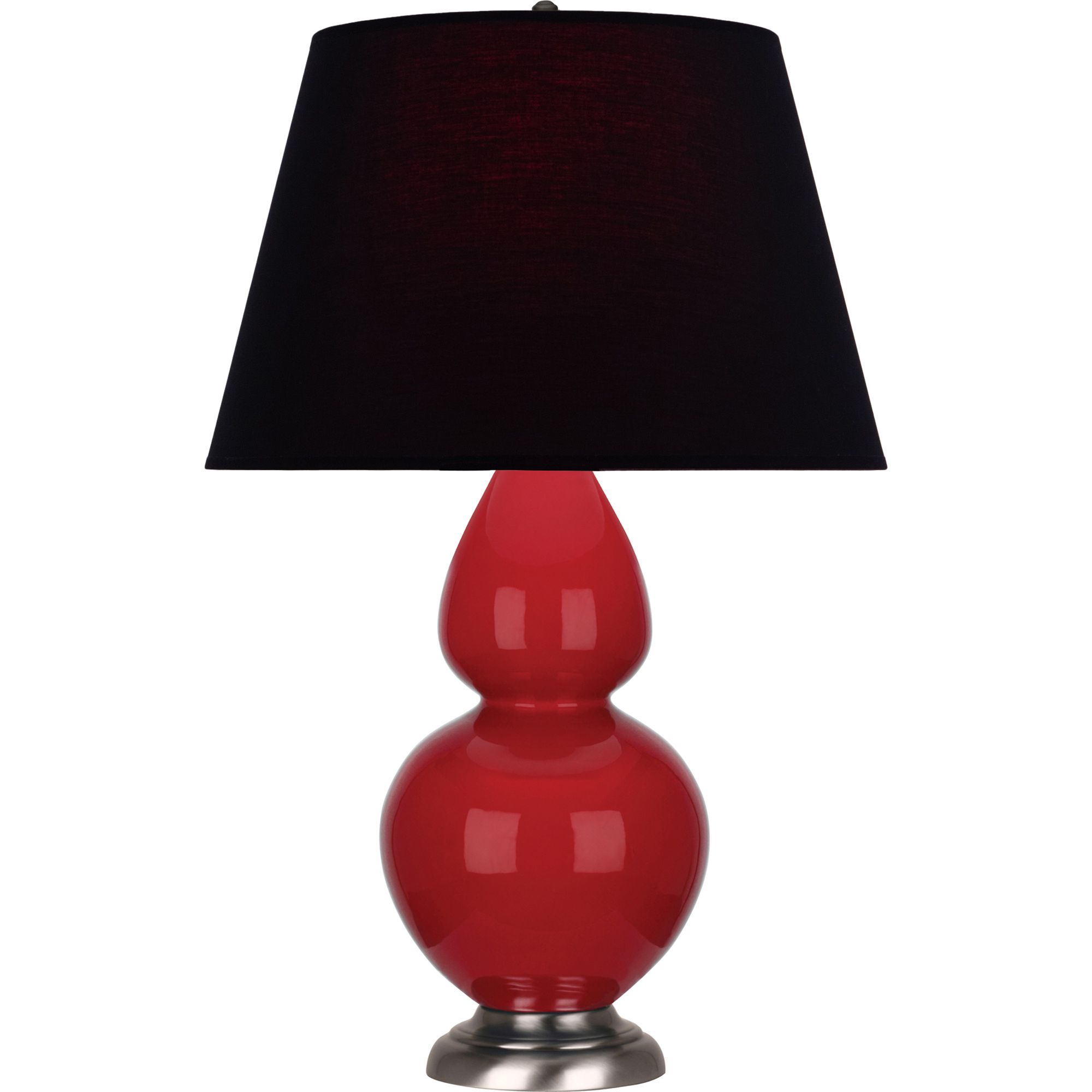 Image 2 Double Gourd 31"H Ruby Red And Silver Table Lamp w/ Ink And Rose Shade more views