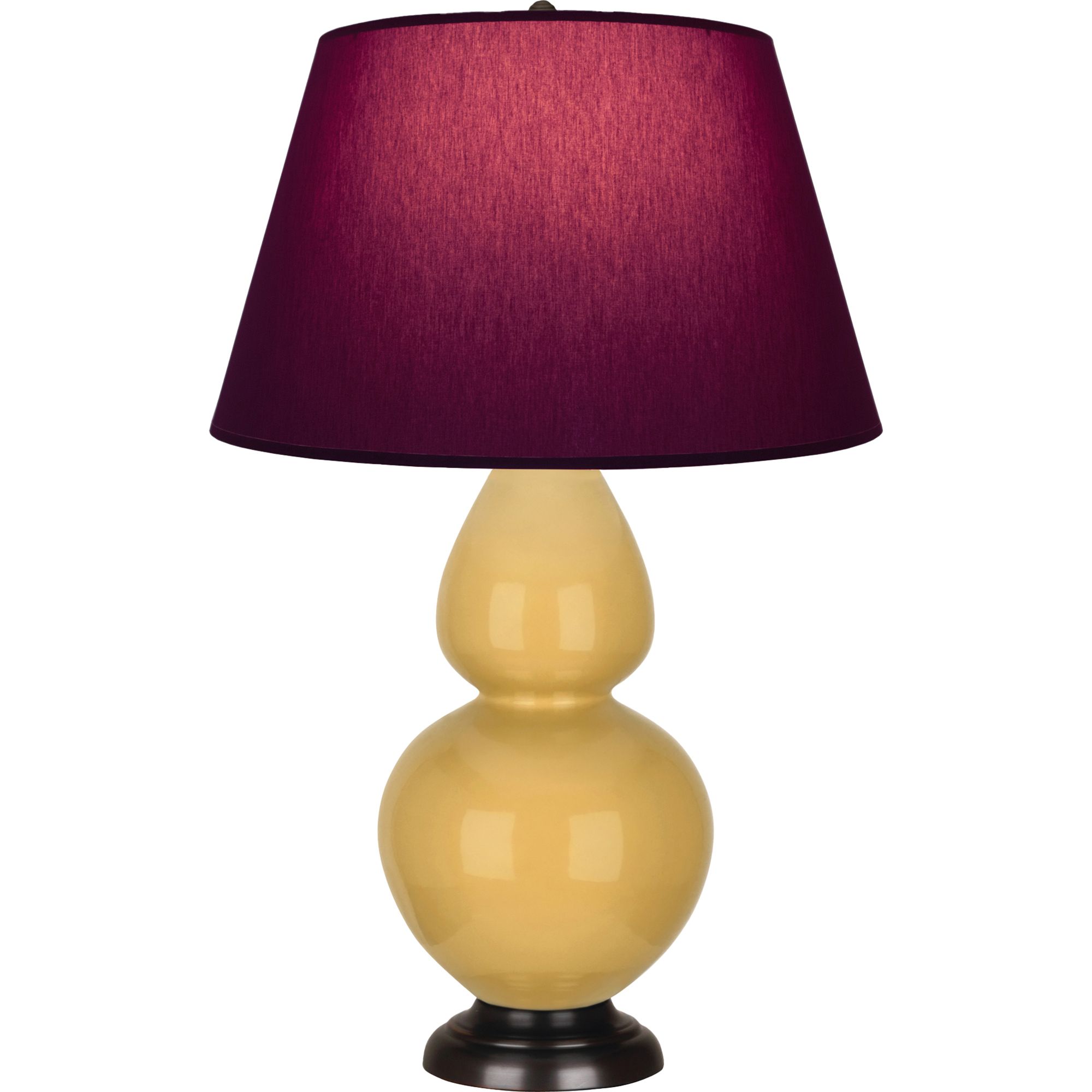 Image 2 Double Gourd 31"H Sunset And Bronze Lamp w/ Plum And Lavender Shade more views