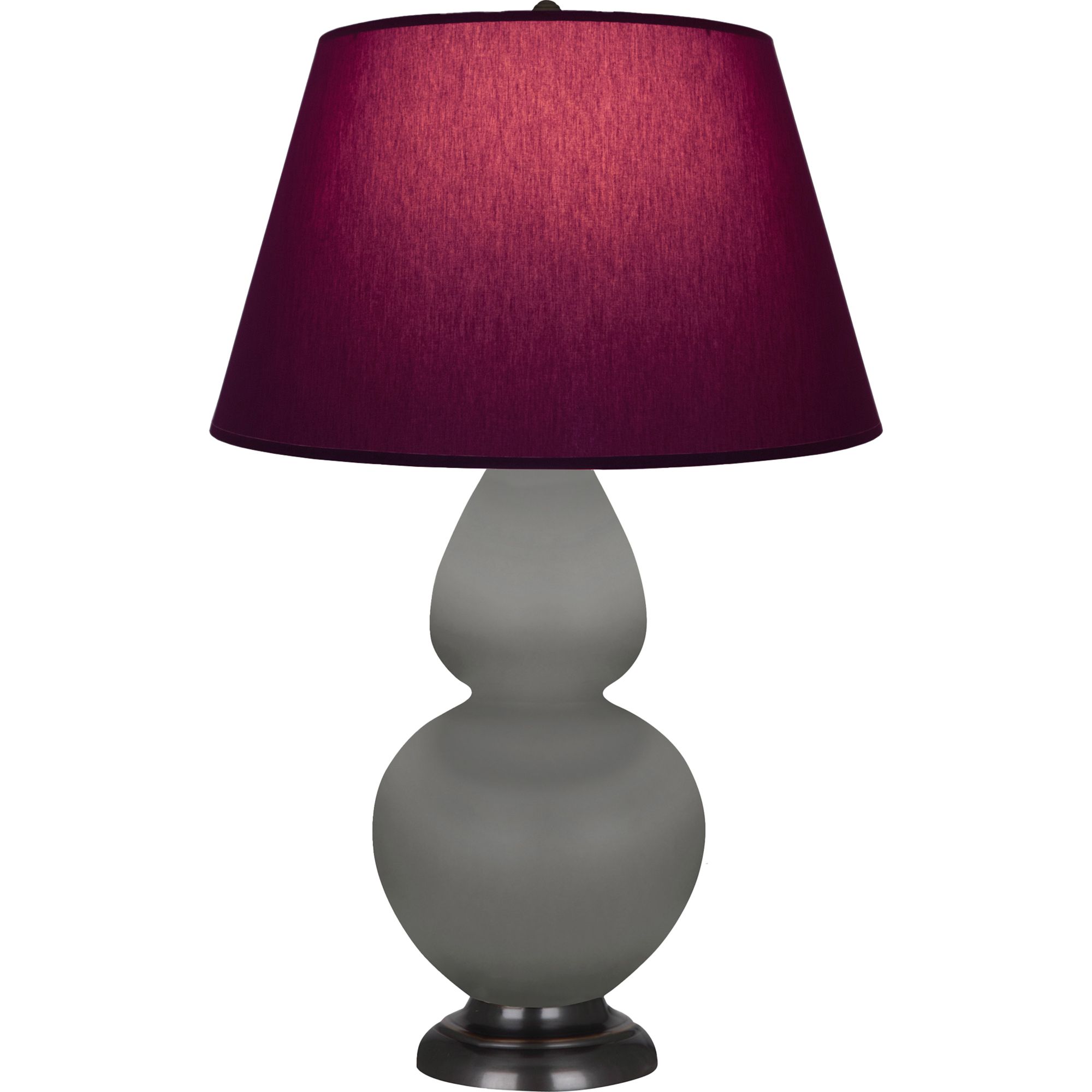 Image 2 Double Gourd 31"H Taupe And Bronze Lamp w/ Plum And Lavender Shade more views