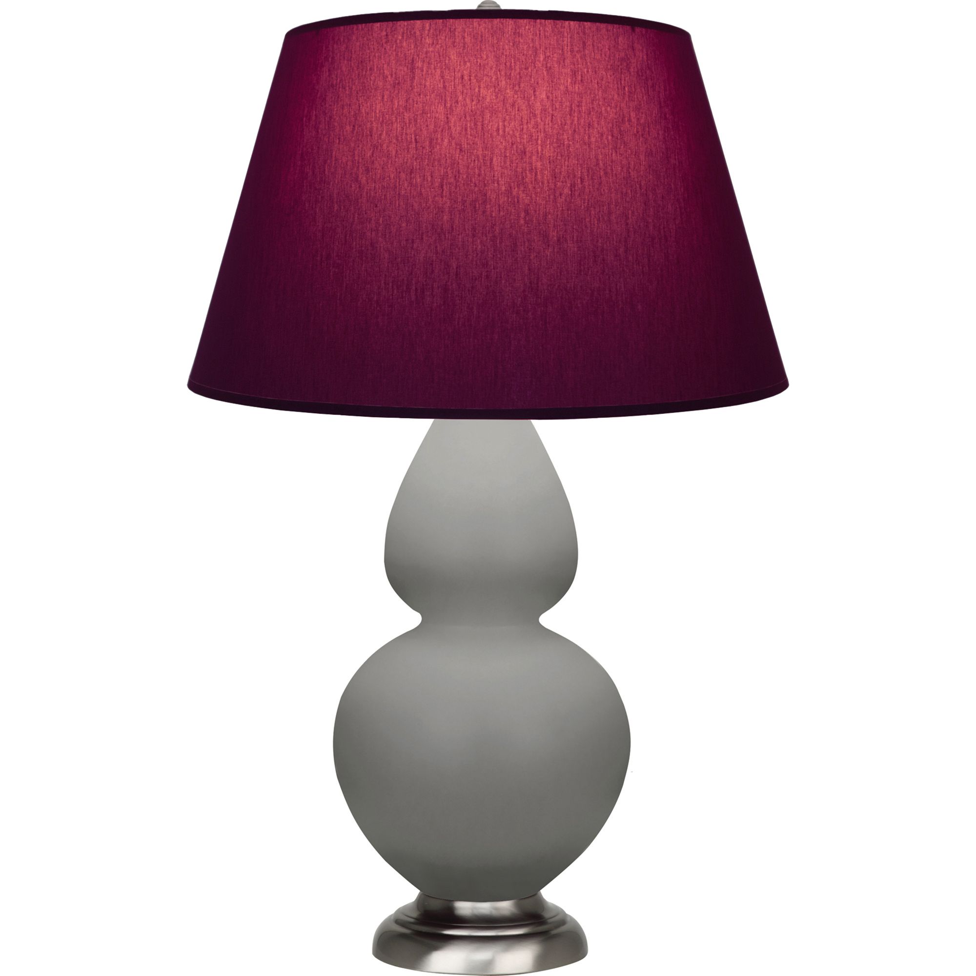 Image 2 Double Gourd 31"H Taupe And Silver Lamp w/ Plum And Lavender Shade more views