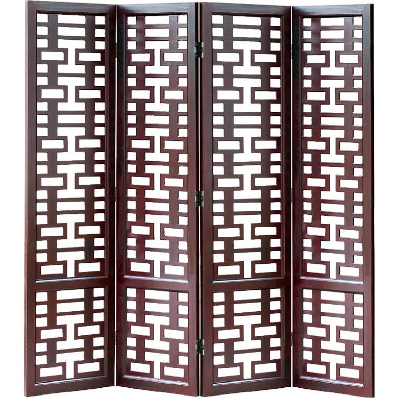 Image 1 Double Happiness Wood Room Divider Screen