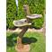 Double Lily 49" High Relic Hi-tone Outdoor Bird Bath
