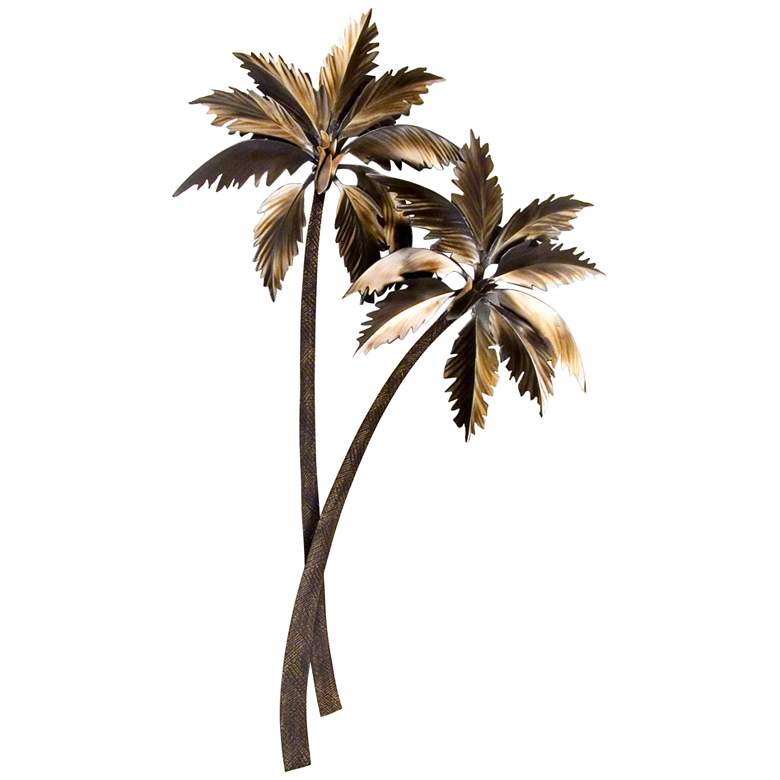 Image 1 Double Palasari Palms 46 inch High Metal Wall Art