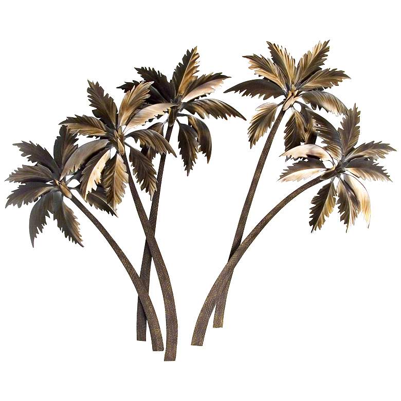 Image 2 Double Palasari Palms 46 inch High Metal Wall Art more views