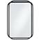 Double Radius Matte Black 24" x 36 1/4" Wall Mirror