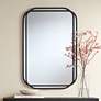 1_Double Radius Matte Black 24" x 36 1/4" Wall Mirror