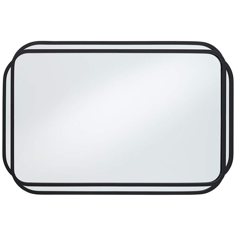 Image 5 Double Radius Matte Black 24" x 36 1/4" Wall Mirror more views
