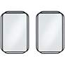 1_Double Radius Matte Black 24" x 36 1/4" Wall Mirrors Set of 2