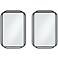 Double Radius Matte Black 24" x 36 1/4" Wall Mirrors Set of 2