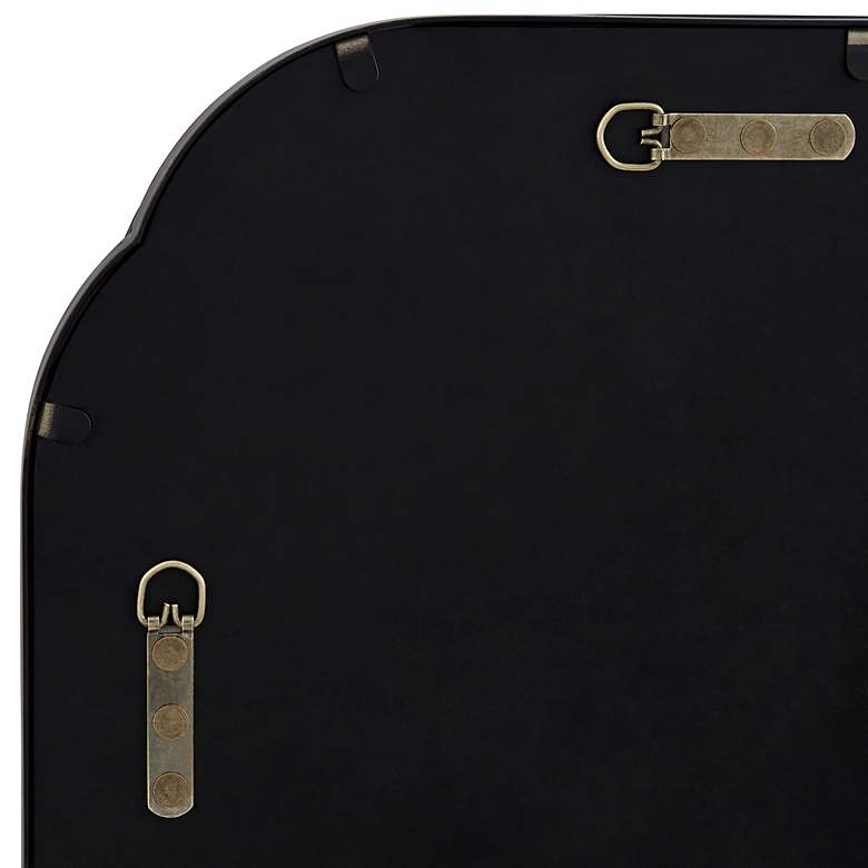 Image 3 Double Radius Matte Black 24" x 36 1/4" Wall Mirrors Set of 2 more views