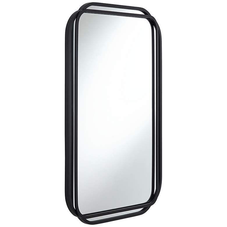 Image 5 Double Radius Matte Black 24" x 36 1/4" Wall Mirrors Set of 2 more views