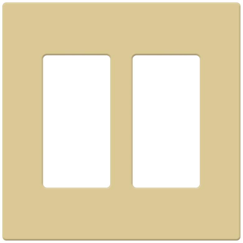 Image 1 Double Screwless Snap-On Faceplate-Ivory