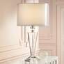 Double Sheer Silver Crystal Trophy Table Lamp