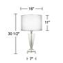 Double Sheer Silver Crystal Trophy Table Lamp