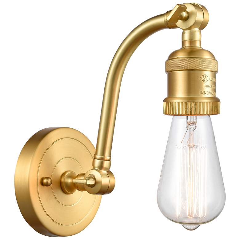 Image 1 Double Swivel 11.5" High Satin Gold Sconce