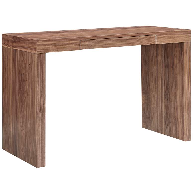 Image 1 Doug 47" Wide American Walnut Veneer Wood 1-Drawer Desk