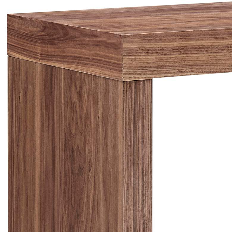Image 2 Doug 47" Wide American Walnut Veneer Wood 1-Drawer Desk more views