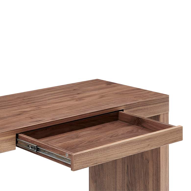 Image 3 Doug 47 inch Wide American Walnut Veneer Wood 1-Drawer Desk more views