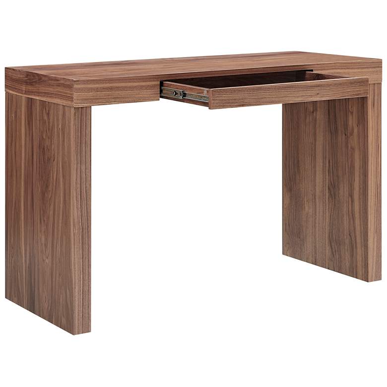 Image 6 Doug 47 inch Wide American Walnut Veneer Wood 1-Drawer Desk more views