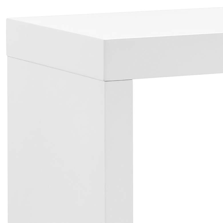 Image 2 Doug 47" Wide Matte White Lacquered Wood 1-Drawer Desk more views