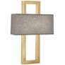 1_Doughnut 22.5" High Antique Brass Wall Sconce With Smoke Gray Shade