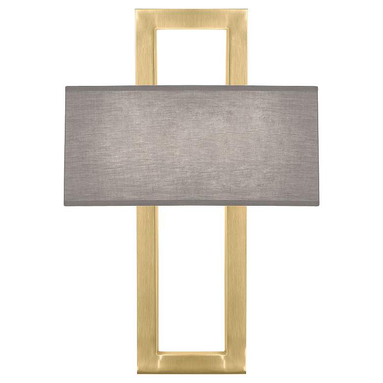Image 2 Doughnut 22.5" High Antique Brass Wall Sconce With Smoke Gray Shade more views