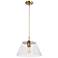 Dover; 1 Light; Medium Pendant; Vintage Brass with Clear Glass