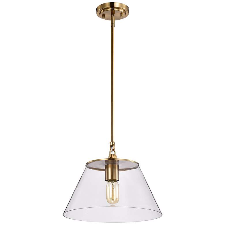 Image 2 Dover; 1 Light; Medium Pendant; Vintage Brass with Clear Glass