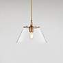 1_Dover; 1 Light; Medium Pendant; Vintage Brass with Clear Glass
