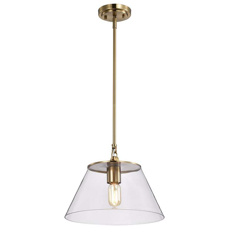 Image 3 Dover; 1 Light; Medium Pendant; Vintage Brass with Clear Glass more views